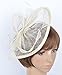 Womens Formal Party Fascinator Hat with Headband for Cocktail Ivory