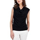 Anne Klein Women's Harmony Knit Cap Sleeve Cowl Neck Top