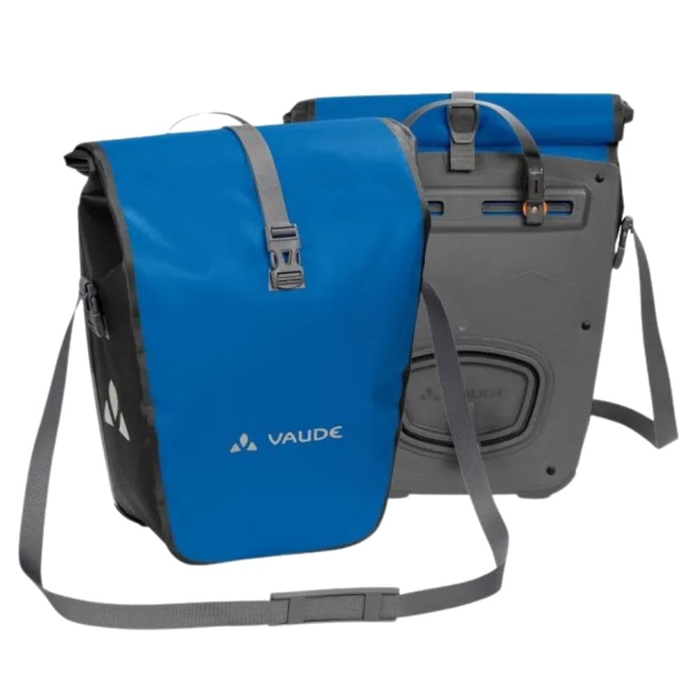 VAUDE Fahrradtaschen für Gepäckträger Aqua Back 2x24L in blau 2 x Hinterradtaschen wasserdicht, Fahrrad Gepäckträgertasche hinten, einfache Befestigung – Made in Germany