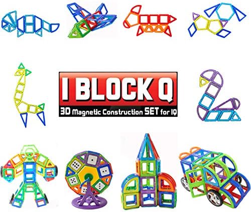 IBLOCKQ 24-Pieces Triangle Set. 3D Magnetic STEM Construction Toy. Creative and Educational Building Blocks. Magnet Bricks Stacking Set