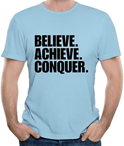 BELIEVE ACHIEVE CONQUER Men's Short Sleeve T-Shirt Funny Shirts