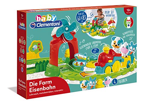 Clementoni 59200 Die Farm-Eisenbahn, bunter Bauernhof-Spaß, motorbetriebene Lokomotive, süße Tier-Figuren, Klangeffekte… – Bild 3