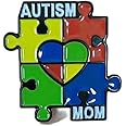 Autism Mom Autistic Mother Rainbow Puzzle Enamel Lapel Pin Metal Badge Brooch For Backpacks