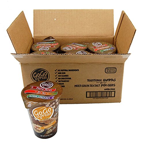 GoGo Dipperz Healthy On-the-Go Traditional Hummus and Multi-Grain Sea Salt Pita Chips - 2.6 oz Combo Packs (Case of 6) - Thumbnail 2