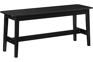 HOOBRO 39.3'' Bamboo Dining Bench, Farmhouse Kitchen Table Bench, Kitchen & Living Room Furniture, Easy to Assemble, Sturdy and Stable, Black BK03CD01G2