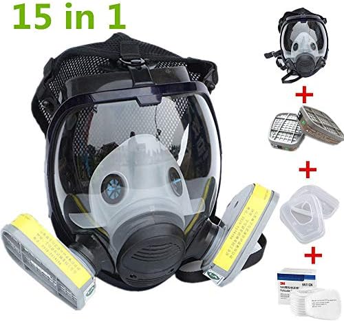 Organic Vapor Full Face Respirator 6800 Mask Gas Facepiece for Painting Spraying 15 in 1 Suit