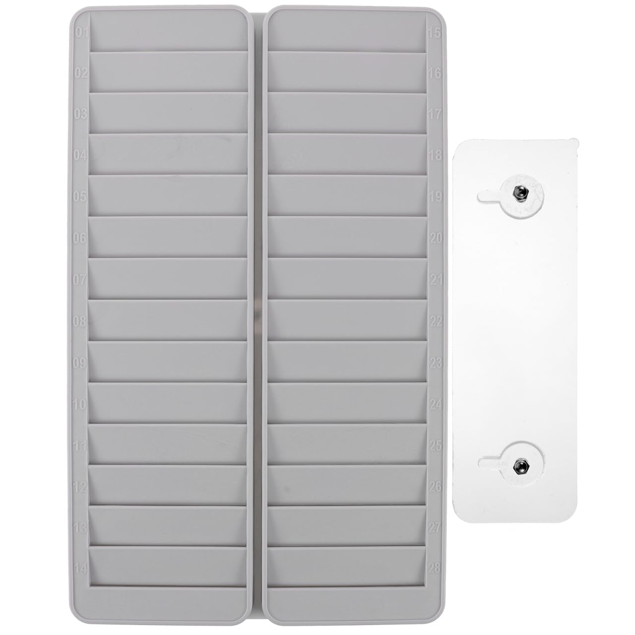 Gogogmee Wall Mounted Attendance Cards Holder Rack 28 Slots Office Time Cards Organizer for School Factory Use Compact Card Slot Storage