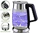 Ovente Electric Hot Water Glass Kettle 1.8 Liter with 5 Heat Settings and LED Lights, 1100 Watts, Fast Heating and Keep Warm Function, Perfect for Coffee, Tea, or Boiling Water, Silver KG660S