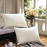 SNOWMAN Luxurious White Down and Feather Pillow for Sleeping,(Set of 2) Bed Pillows Queen Size,100% Egyptian Cotton 600 Thread Count Fabric Fresh and Hypo-allergenic