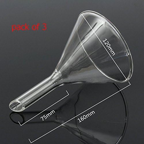 (pack of 3 ) 120 mm Lab Funnel Short Stem Thick Glass Multiple
