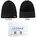 LETHMIK Winter Beanie Skull Cap Warm Knit Fleece Ski Slouchy Hat for Men & Women Plain Black