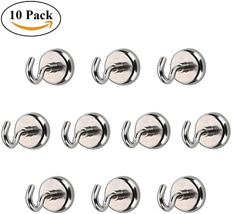 CJRSLRB 20Lb Strongest Magnetic Hooks,Heavy Duty Magnet Hook -J Type (10 Pack)