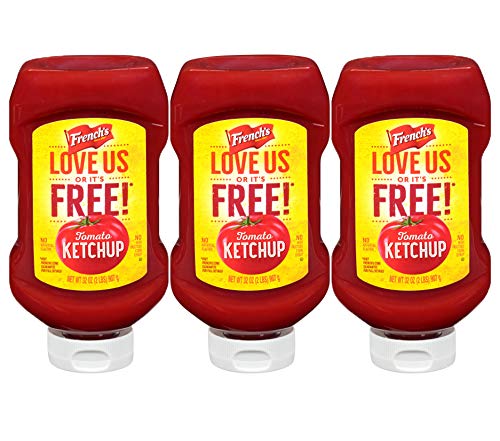 French's Tomato Ketchup, Gluten Free, No High Fructose Corn Syrup 32oz, Squeezable Bottle 3 Pack
