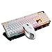 Rechargeable Keyboard Mouse,Suspended Keycap Mechanical Feel Backlit Gaming Keyboard Mouse-Fast Charging,Wireless 2.4G Drive Free,Adjustable Breathing Lamp,Anti-ghosting,12 Multimedia Keys (White)thumb 1