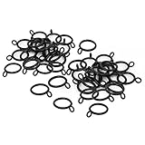 Saim Black 1-Inch Inner Diameter Metal Curtain Eyelet Rings 40 Pcs