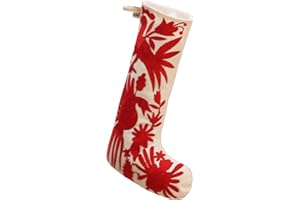 YZXDORWJ 18" Mexican Embroidered Christmas Stockings Otomi Animals Colorful Floral for Family Holiday Decor (RR)