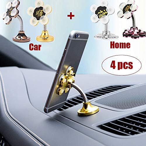 4 PCS Magic Suction Cup Car Phone Holder 360° Rotatable Multi-Angle Dashboard & Windshield Suction Phone Mount,New Car Creative Mobile Navigation Bracket Desktop Phone Bracket Universal