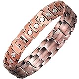 VITEROU Mens 99.95% Pure Copper Magnetic Therapy Bracelet with Healing Magnets Arthritis,3500 Gauss