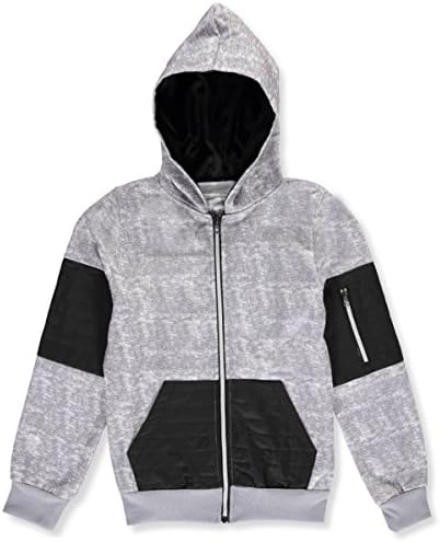 Encrypted Big Boys' "Kangaroo Stitch" Hoodie - marled gray,
