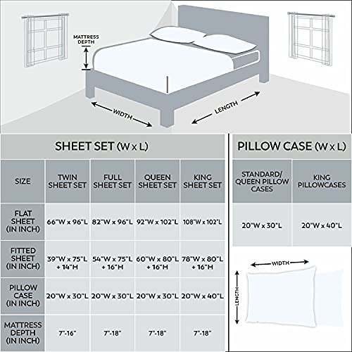 Purity Home Organic 100 Cotton Percale Sheet Set, Twin White, College
