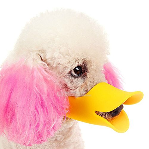 Legendog Dog Muzzle, Anti Bite Duck Mouth Shape Dog Mouth Covers Anti-Called Muzzle Masks Pet Mouth Set Bite-Proof Silicone Material (Orange,S)