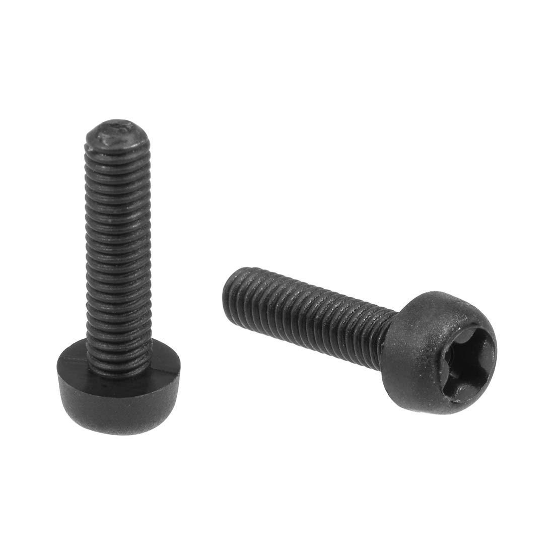 sourcing map M3x12mm Threaded Nylon Phillips Cross Pan Head Machine Screws Bolts Black 20Pcs