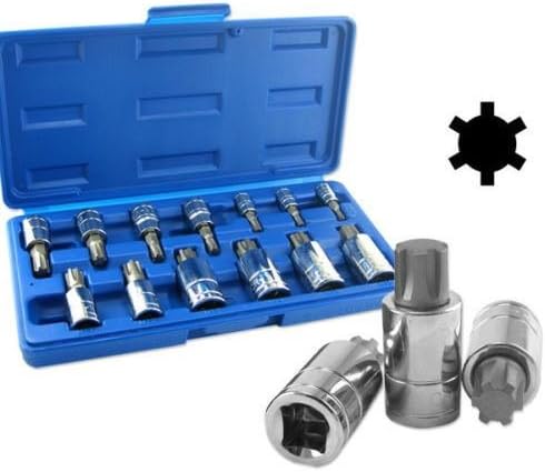 Ribe Bit Sockets | 13pc Polydrive Set 1/4" 3/8" 1/2" Drive Wrench 6 Point Brake