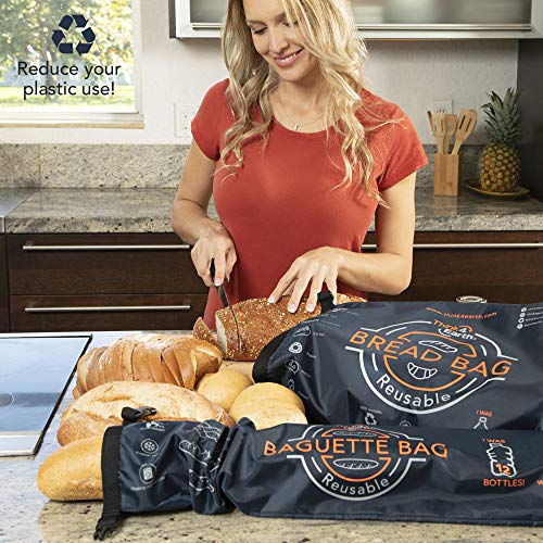 Think4earth Mixed Set Bread / Baguette Bag Reusable freezer bread