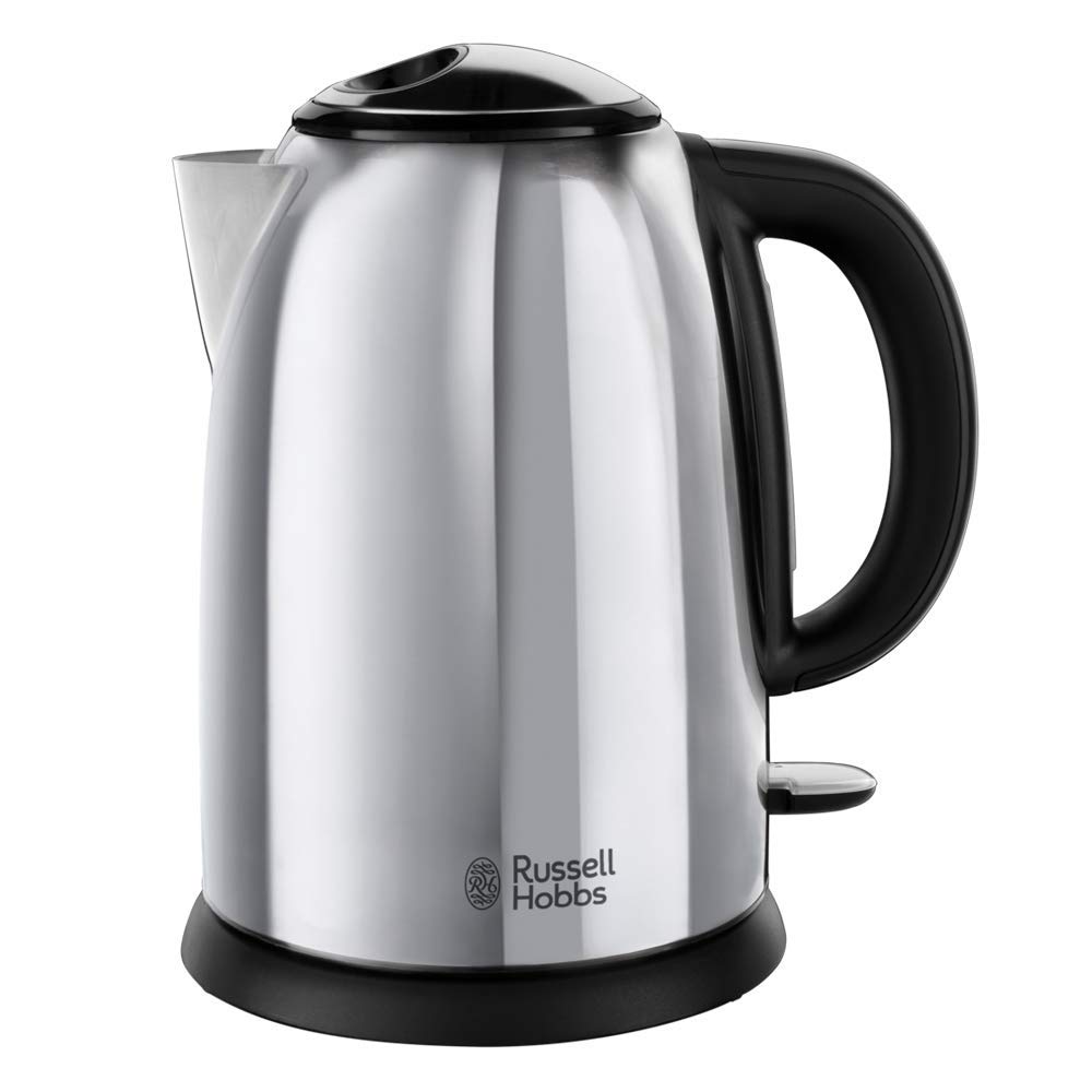 Russell Hobbs Bouilloire Electrique [Elegance] Victory (1,7L, 2400W, Design Acier Brillant, Ebullition Rapide, Niveau D'Eau Visible, Marqueurs 1/2/3 Tasses, Filtre Anticalcaire Amovible) 23930-70