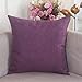 Home Brilliant Breathable Linen Burlap Decor Square Throw Cushion Cover Pillow Sham for Living Room, 18x18 Inches, Eggplant