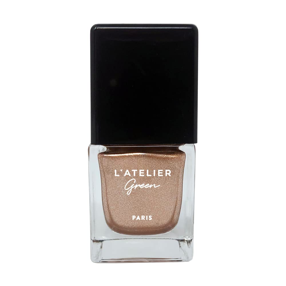 L’Atelier Green Paris - Breathable, 85% Plant-Based Halal & Vegan Nail Polish. Infused with Organic Oils, Made in France - 10.5ml (Golden Girl)