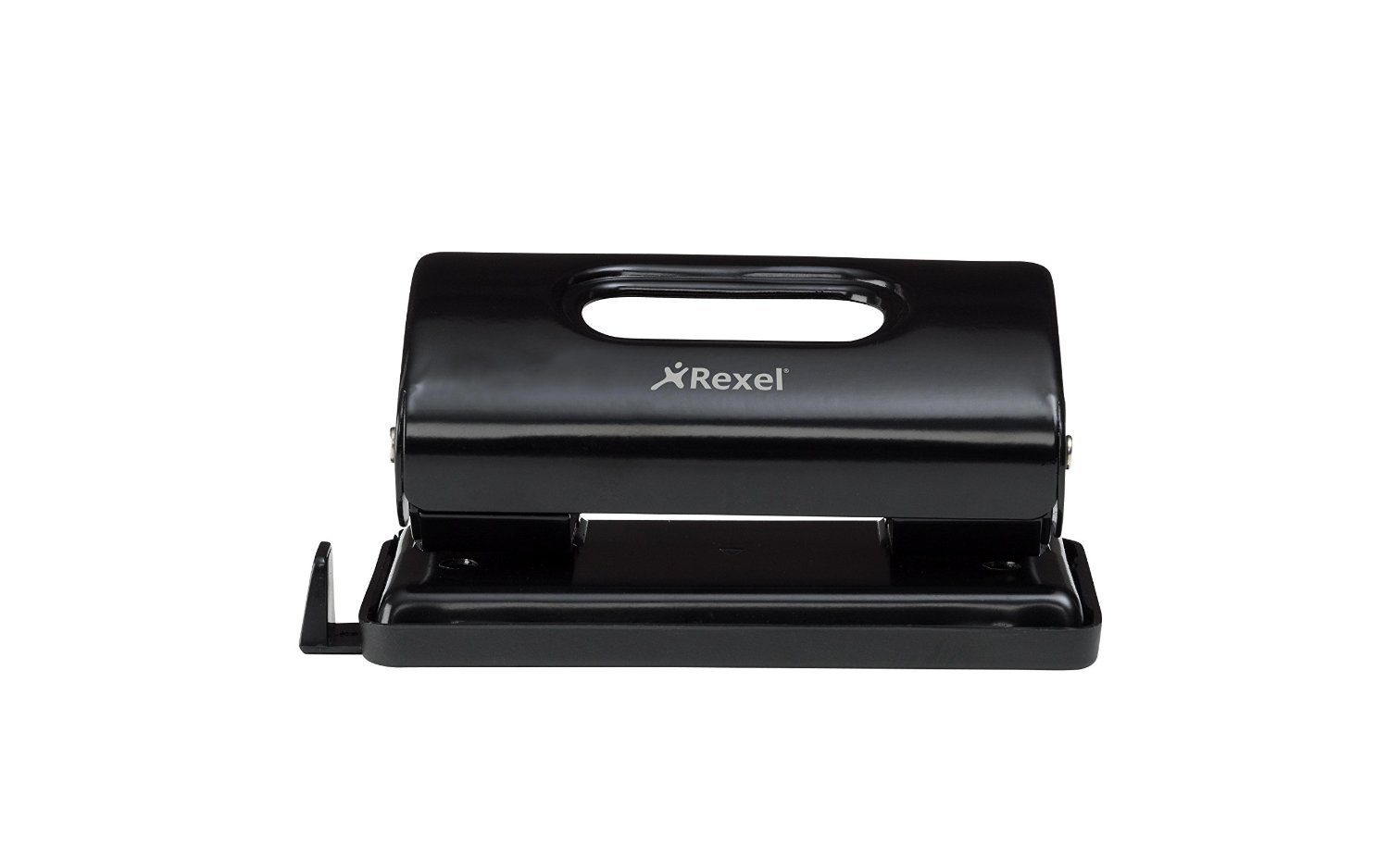 Rexel Value 210 2 Hole Punch, 10 Sheet Capacity, Adjustable Guide Bar, Metal, Black, 2100759