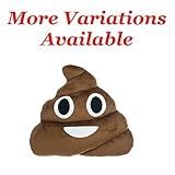 Poop Emoji Pillow 12” | Smiley Face Expression Emoticon | Stuffed Plush Cushion for Novelty Birthday Party Gifts, Home Decorations & Decorative Couch Throw Pillow