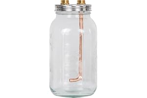 DESENNIE Thumper Keg Kit 64 Oz Half Gallon Wide Mouth Mason Jar for Upgrade Shine Still Alcohol Distiller Whiskey Brandy Essential Oil Distillery Home Brewing
