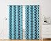 HLC.ME Lattice Print Geometric Home Theater Blackout Curtains - Thermal Heat & Cold Draft Blocker - Light Blocking Energy Smart Window Drapery Curtain Grommet Panels, Set of 2, 52 W x 84 L - Teal Blue