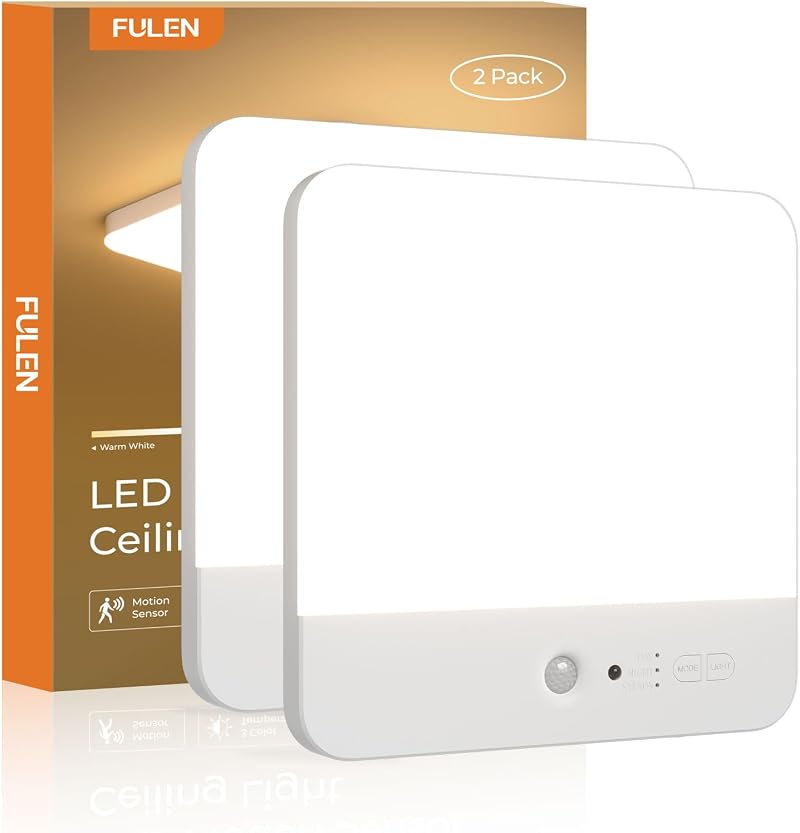 Fulen LED Ceiling Light Motion Sensor Battery Operated Remote