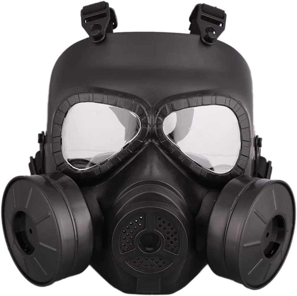 LTJY Protective Mask, Gas Mask Full Face Eye Protection Mask with Dual Filter Fans Adjustable Strap for Cosplay Costume Masquerade