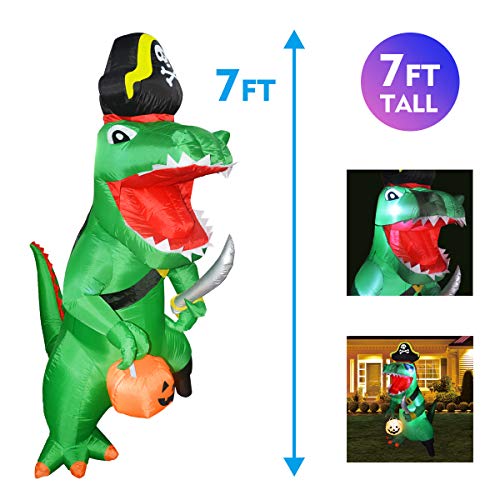 Goosh 7ft Halloween Inflatable Dinosaur Decorations Clearance Outdoor Blow Up T Rex Yard Decorations Pricepulse
