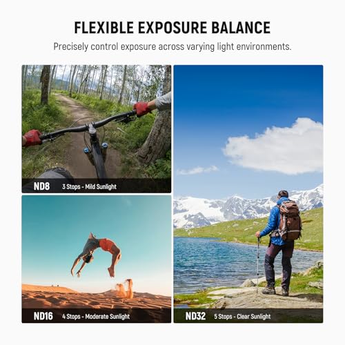 NEEWER ND Filter Set Compatible with DJI Osmo Nano (ND8/16/32/CPL), Screw On Action Camera Lens Neutral Density Filter Multicoated Optical Glass Accessories with Screen Protector, 4 Packs