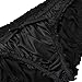 MSemis Men Satin Bikini Underwear Sissy Pouch Panties Maid Briefs Crossdress Lingerie with Garters Black Medium (Waist 31.5.0