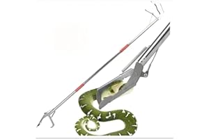 CHUERLIEY 50" Snake Grabber Tool, Wide Jaws Snake Reptile Tongs, Collapsible 3 Sections Snake Stick Pole Pliers, Snake Catche