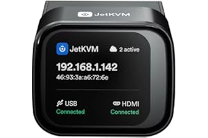 BitPC Open-Source IP KVM Switch JetKVM Computer remotely Control Computer remotely Active Devices lP/MAC/HDMl/USB Status LCD 