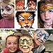 Face Paint Kit for Kids – 100 Stencils, 30 Large Washable Paints, 4 Brushes, Safe Kids Facepainting for Sensitive Skin, Professional Facepaints - Halloween Makeup Kit Body Paint Supplies