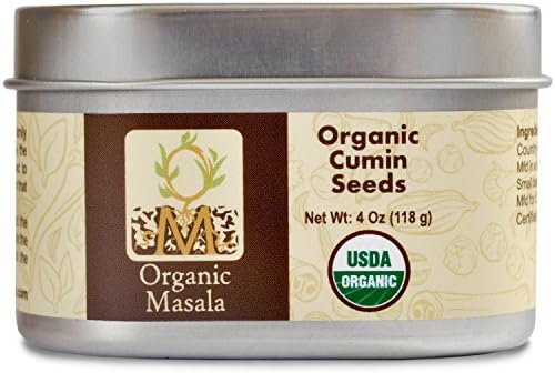 Organic Cumin Seeds 4 oz Organic Spice to enhance any meat and vegetarian dish. Presented in tin to preserve freshness and keep out daylight.