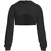 Ecolala Girls Crop Tops Hoodies Long Sleeve Pullover Soft Casual Cute Kids Sweatshirts