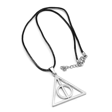Comtervi Harry Potter Halskette Damen Halskette mit Anhänger die Heiligtümer des Todes Symbol des Films silberfarbene Anhänge