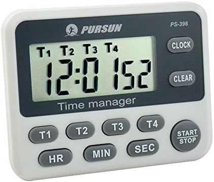 WiseField Digital Kitchen Cooking Countdown Up Magnetic Timer Clock with Loud Alarm , Large LCD Display, 4 Groups Simultaneous Timing