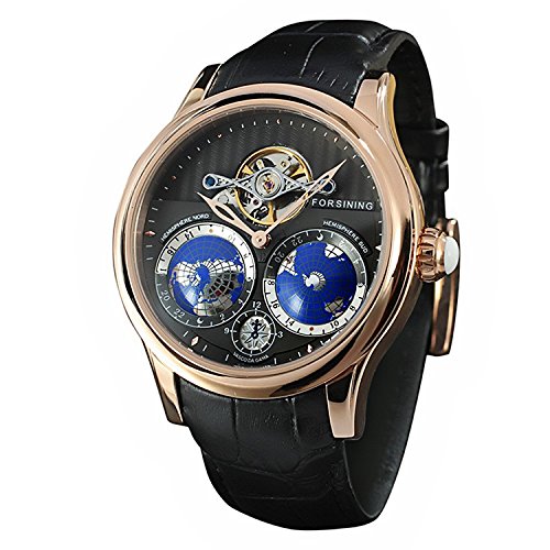 Forsining men s luxury automatic watch with world map t…