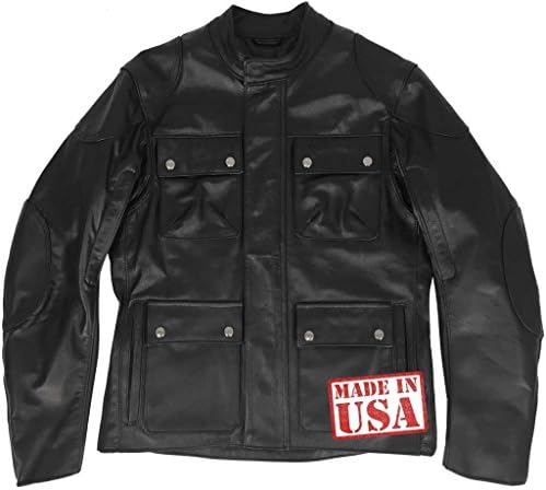 Legendary USA Men's Road Warrior Horsehide Leather Motorcycle Touring Jacket