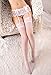 Womens Lace Garter Belt Panties & Sheer Stockings 3 Pieces Lingerie Sets (White)